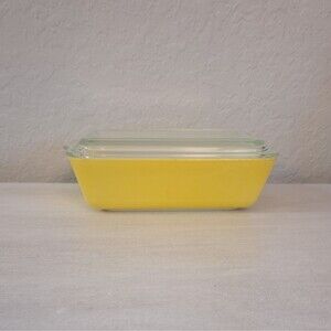 Vintage Pyrex Primary Colors 0503 Yellow Refrigerator Dish with Lid 503-C